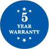 5 year warranty